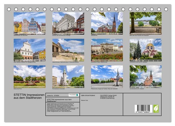 Produktbild: STETTIN Impressionen aus dem Stadtherzen (Tischkalender 2026 DIN A5 quer), CALVENDO Monatskalender