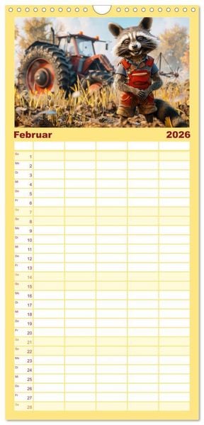 Produktbild: Familienplaner 2026 - Der tierisch lustige Bauern-Kalender mit 5 Spalten (Wandkalender, 21 x 45 cm) CALVENDO