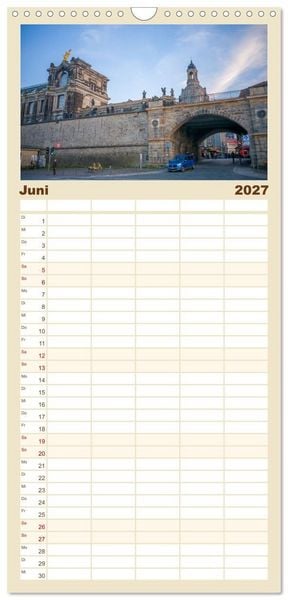 Produktbild: Familienplaner 2027 - Dresden - Sachsens Perle an der Elbe mit 5 Spalten (Wandkalender, 21 x 45 cm) CALVENDO