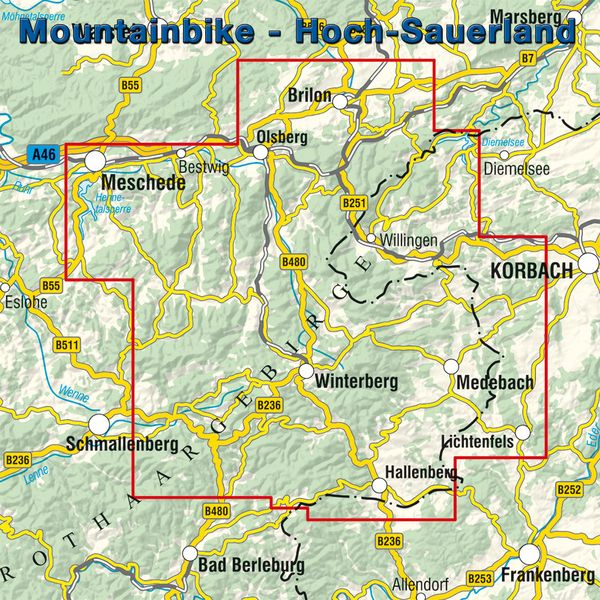 Produktbild: Mountainbikekarte Hoch-Sauerland