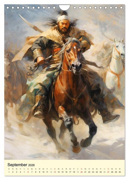 Produktbild: Fantasy-Krieger der Mongolei. Inspiriert von Dschingis Khan (Wandkalender 2026 DIN A4 hoch), CALVENDO Monatskalender
