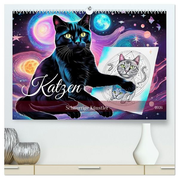 Produktbild: Katzen Schnurrige K&uuml;nstler (hochwertiger Premium Wandkalender 2026 DIN A2 quer), Kunstdruck in Hochglanz