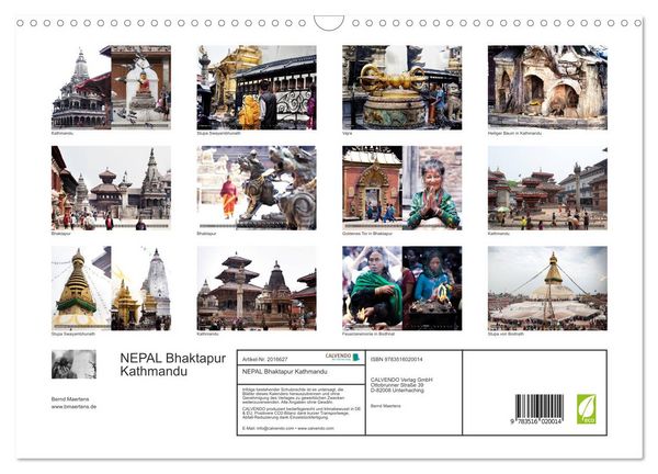 Produktbild: NEPAL Bhaktapur Kathmandu (Wandkalender 2026 DIN A3 quer), CALVENDO Monatskalender