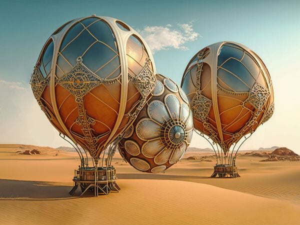 Produktbild: CALVENDO Puzzle Hei&szlig;luftballons in der W&uuml;ste | 1000 Teile Lege-Gr&ouml;&szlig;e 64x48cm Foto-Puzzle f&uuml;r gl&uuml;ckliche Stunden