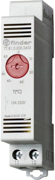 Finder Schaltschrankheizungs-Thermostat 7T.81.0.000.2403 250 V/AC 1 Öffner (L x B x H) 88.8 x 17.5 x 47.8 mm 1 St.