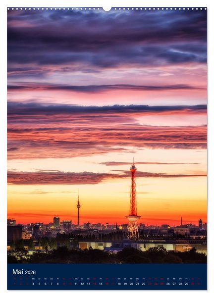 Produktbild: Berliner Fernsehturm - Magische Momente (hochwertiger Premium Wandkalender 2026 DIN A2 hoch), Kunstdruck in Hochglanz