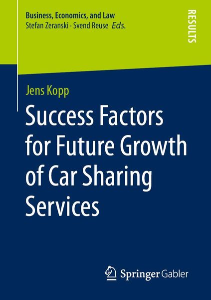 Produktbild: Success Factors for Future Growth of Car Sharing Services