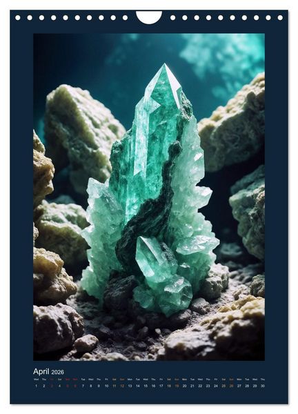 Produktbild: Fantastic Minerals - Mysterious Treasures (Wall Calendar 2026 DIN A4 portrait), CALVENDO 12 Month Wall Calendar