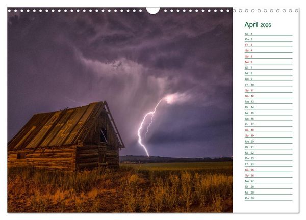 Produktbild: Faszination Blitze beeindruckende Fotos (Wandkalender 2026 DIN A3 quer), CALVENDO Monatskalender
