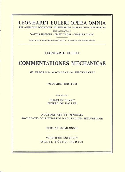 Produktbild: Commentationes mechanicae ad theoriam machinarum pertinentes 2nd part