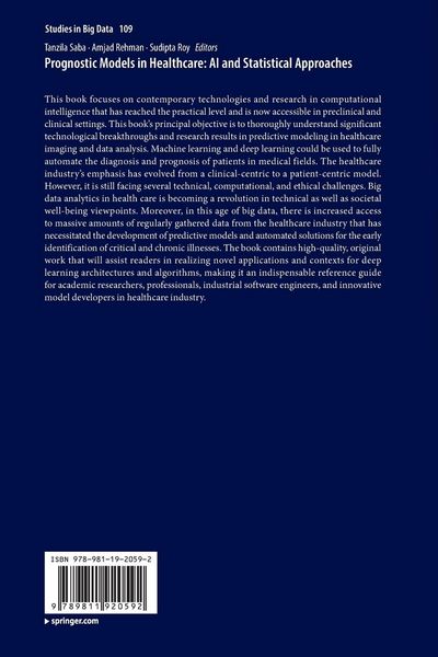 Produktbild: Prognostic Models in Healthcare: AI and Statistical Approaches