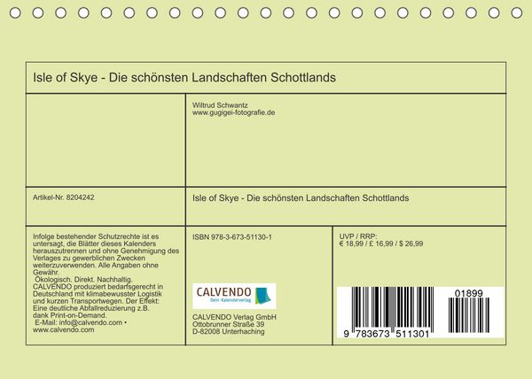 Produktbild: Isle of Skye - Die sch&ouml;nsten Landschaften Schottlands (Tischkalender 2022 DIN A5 quer)