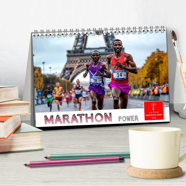 Produktbild: Marathon Power (Tischkalender 2026 DIN A5 quer), CALVENDO Monatskalender