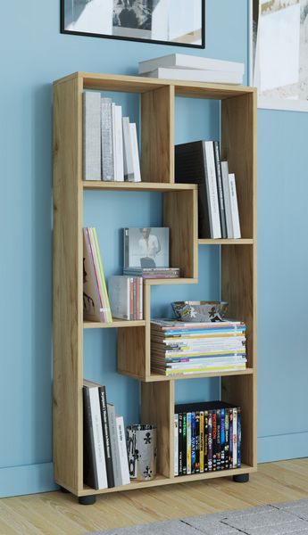 Produktbild: Holz Stand Regal Raumteiler B&uuml;cherregal Blina