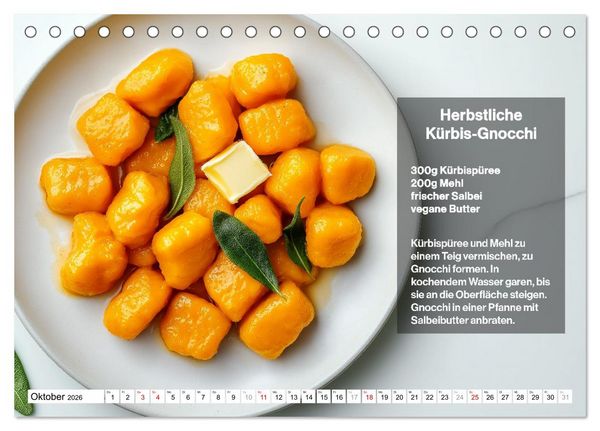 Produktbild: Veganes Soulfood - Leichte vegan Rezepte f&uuml;r jeden Monat (Tischkalender 2026 DIN A5 quer), CALVENDO Monatskalender