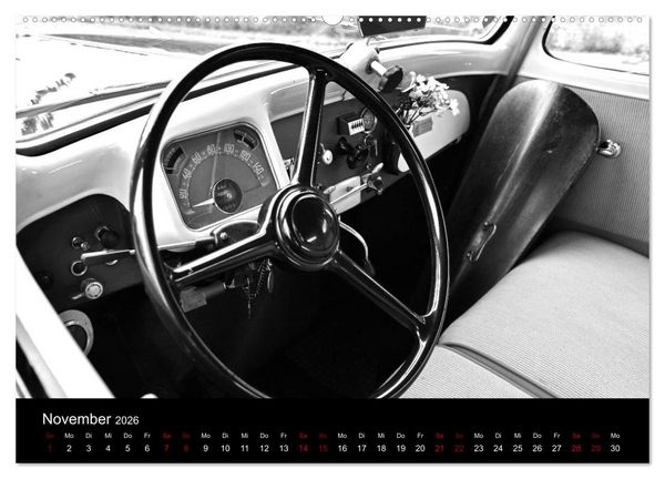 Produktbild: Citro&euml;n 11 CV Traction Avant in schwarzweiss (Wandkalender 2026 DIN A2 quer), CALVENDO Monatskalender