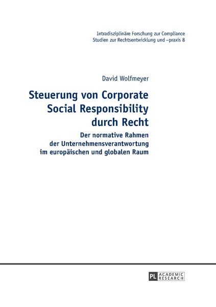 Produktbild: Steuerung von Corporate Social Responsibility durch Recht