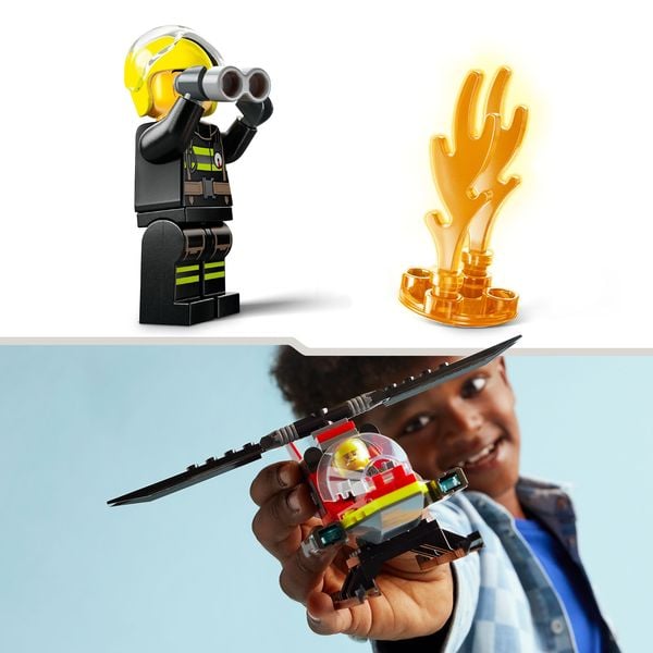 Produktbild: LEGO City 60411 Feuerwehrhubschrauber, Feuerwehr-Spielzeug mit Hubschrauber