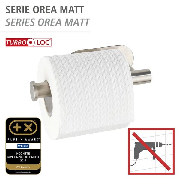 Produktbild: Turbo-Loc&reg; Toilettenpapierhalter Mod. Orea Matt o. Deckel, Befestigen ohne bohren