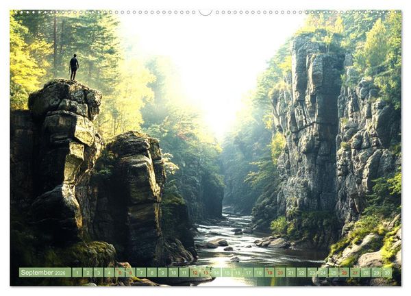 Produktbild: Wandergl&uuml;ck - Momente der Freiheit in der Natur (hochwertiger Premium Wandkalender 2026 DIN A2 quer), Kunstdruck in Hochglanz
