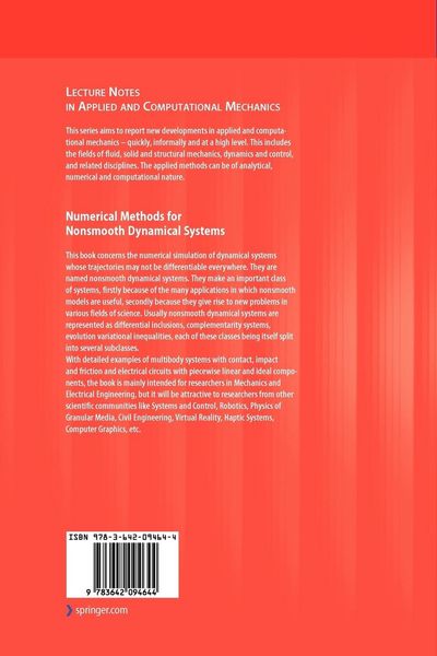Produktbild: Numerical Methods for Nonsmooth Dynamical Systems