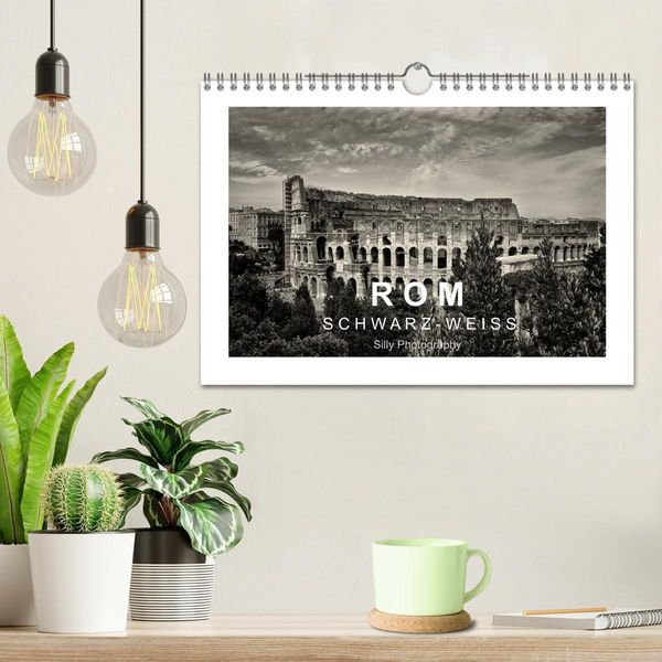Produktbild: Rom in schwarz - weiss (Wandkalender 2026 DIN A4 quer), CALVENDO Monatskalender