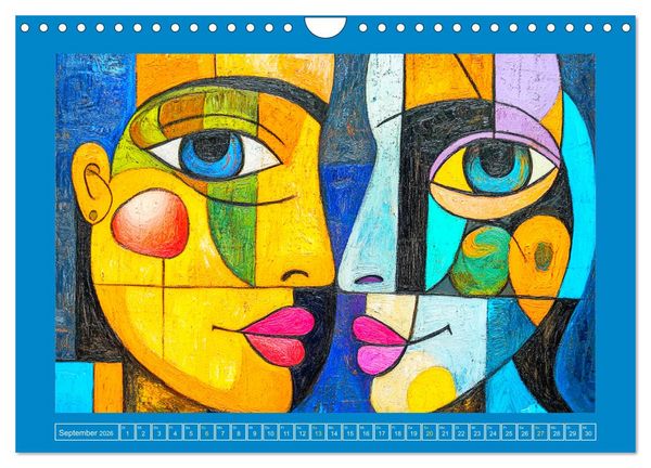 Produktbild: Liebe und Gl&uuml;ck. Abstrakte Kunst im &Ouml;lbilder-Stil (Wandkalender 2026 DIN A4 quer), CALVENDO Monatskalender