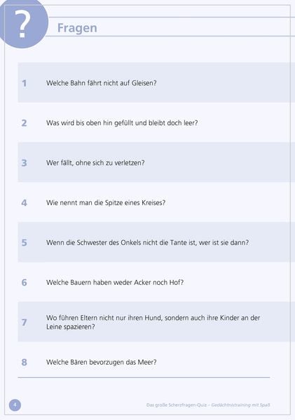 Produktbild: Das gro&szlig;e Scherzfragen-Quiz f&uuml;r Senioren