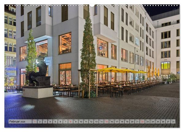 Produktbild: Leipzig - Fotografiert bei Nacht von Michael Allmaier (hochwertiger Premium Wandkalender 2026 DIN A2 quer), Kunstdruck in Hochglanz
