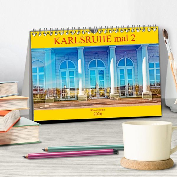 Produktbild: Karlsruhe mal 2 (Tischkalender 2026 DIN A5 quer), CALVENDO Monatskalender
