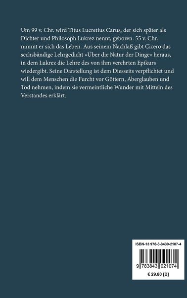 Produktbild: &Uuml;ber die Natur der Dinge