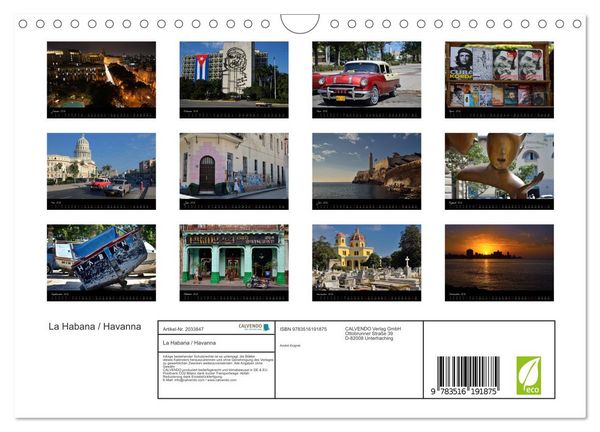 Produktbild: La Habana / Havanna (Wandkalender 2026 DIN A4 quer), CALVENDO Monatskalender