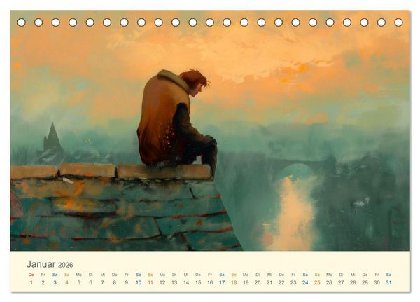 Produktbild: Helden der Weltliteratur (Tischkalender 2026 DIN A5 quer), CALVENDO Monatskalender