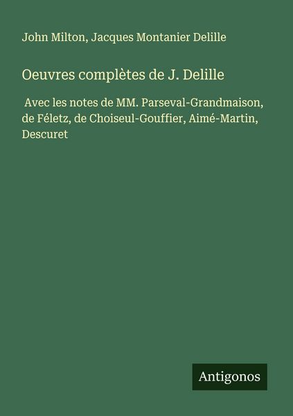 Produktbild: Oeuvres compl&egrave;tes de J. Delille