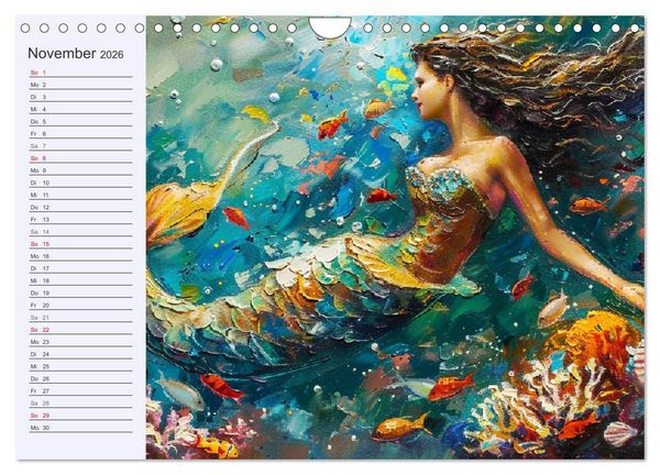 Produktbild: Meerjungfrauen. Zauberhafte Nixen-Paintings (Wandkalender 2026 DIN A4 quer), CALVENDO Monatskalender