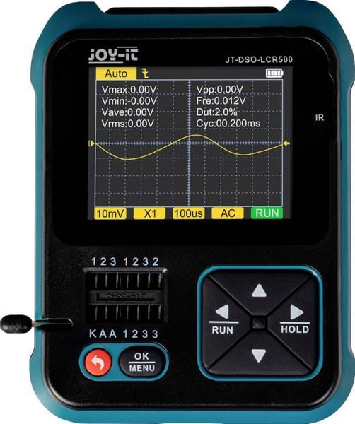 Produktbild: Joy-it DSO-LCR500 Oszilloskop, Signalgenerator, Komponententester 1 kHz - 100 kHz Dreieck, Puls, Rechteck, Sinus