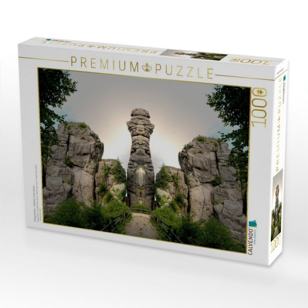 Produktbild: CALVENDO Puzzle Spiegelwelten - W&auml;chter Externsteine | 1000 Teile Lege-Gr&ouml;&szlig;e 64x48cm Foto-Puzzle f&uuml;r gl&uuml;ckliche Stunden