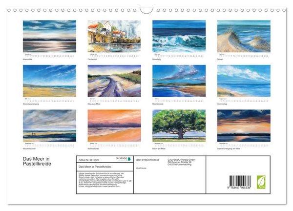 Produktbild: Das Meer in Pastellkreide (Wandkalender 2026 DIN A3 quer), CALVENDO Monatskalender