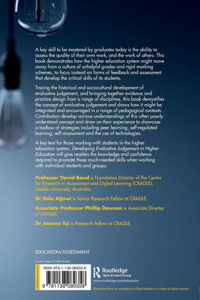 Produktbild: Developing Evaluative Judgement in Higher Education