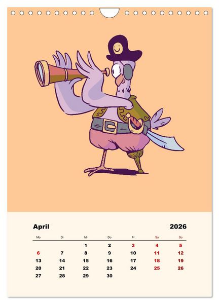 Produktbild: Tierische Piraten (Wandkalender 2026 DIN A4 hoch), CALVENDO Monatskalender