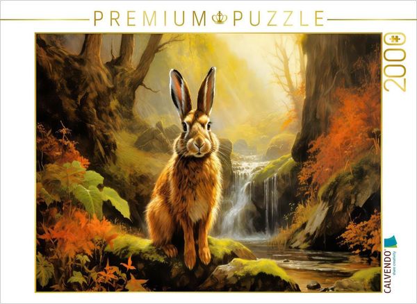 Produktbild: CALVENDO Puzzle Hase am Wasserfall | 2000 Teile Lege-Gr&ouml;&szlig;e 90x67cm Foto-Puzzle f&uuml;r gl&uuml;ckliche Stunden