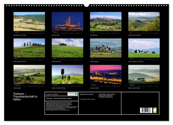 Produktbild: Toskana &ndash; Traumlandschaft in Italien (Wandkalender 2026 DIN A2 quer), CALVENDO Monatskalender
