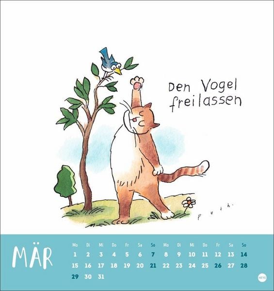Produktbild: Puth Yoga f&uuml;r die Katz Postkartenkalender 2027