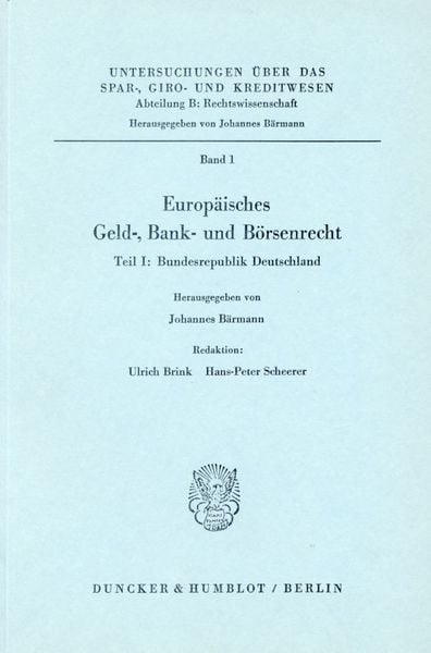 Produktbild: Europ&auml;isches Geld-, Bank- und B&ouml;rsenrecht.
