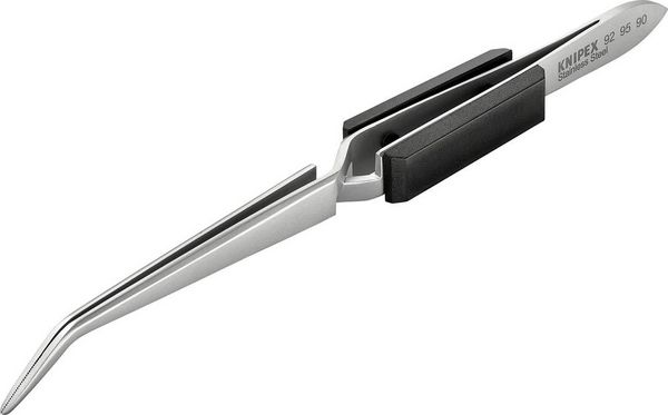 Produktbild: Knipex 92 95 90 L&ouml;tpinzette Spitz, schmal, gebogen 45&deg; 160mm