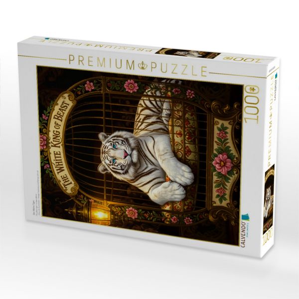 Produktbild: CALVENDO Puzzle Der Albino Tiger | 1000 Teile Lege-Gr&ouml;&szlig;e 64x48cm Foto-Puzzle f&uuml;r gl&uuml;ckliche Stunden