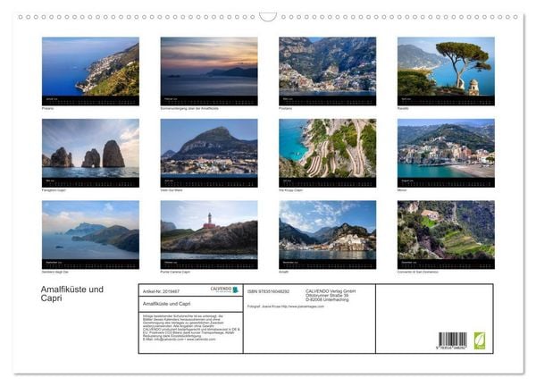Produktbild: Amalfik&uuml;ste und Capri (Wandkalender 2026 DIN A2 quer), CALVENDO Monatskalender
