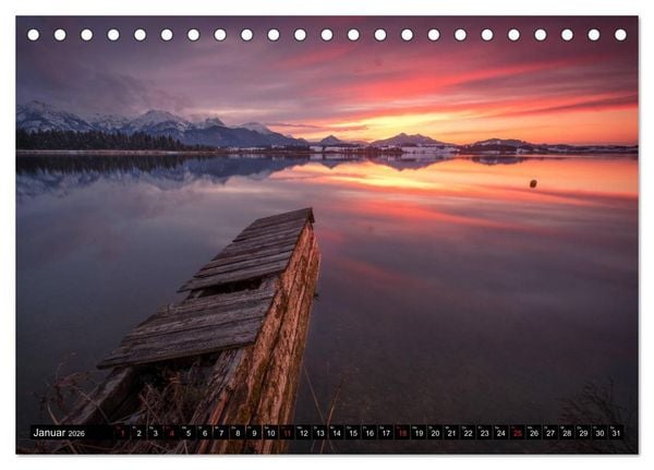 Produktbild: Bayerische Landschaften (Tischkalender 2026 DIN A5 quer), CALVENDO Monatskalender