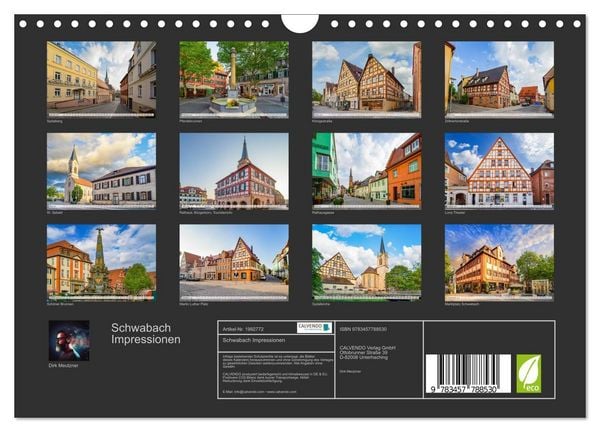 Produktbild: Schwabach Impressionen (Wandkalender 2026 DIN A4 quer), CALVENDO Monatskalender