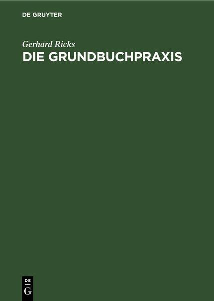 Produktbild: Die Grundbuchpraxis